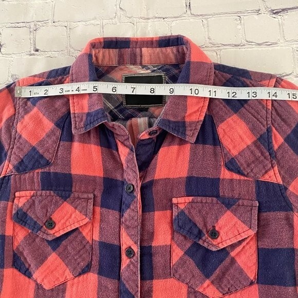 Rails Pink and Purple Plaid Flannel Button Up Collared Shirt Top XS - Picture 6 of 11